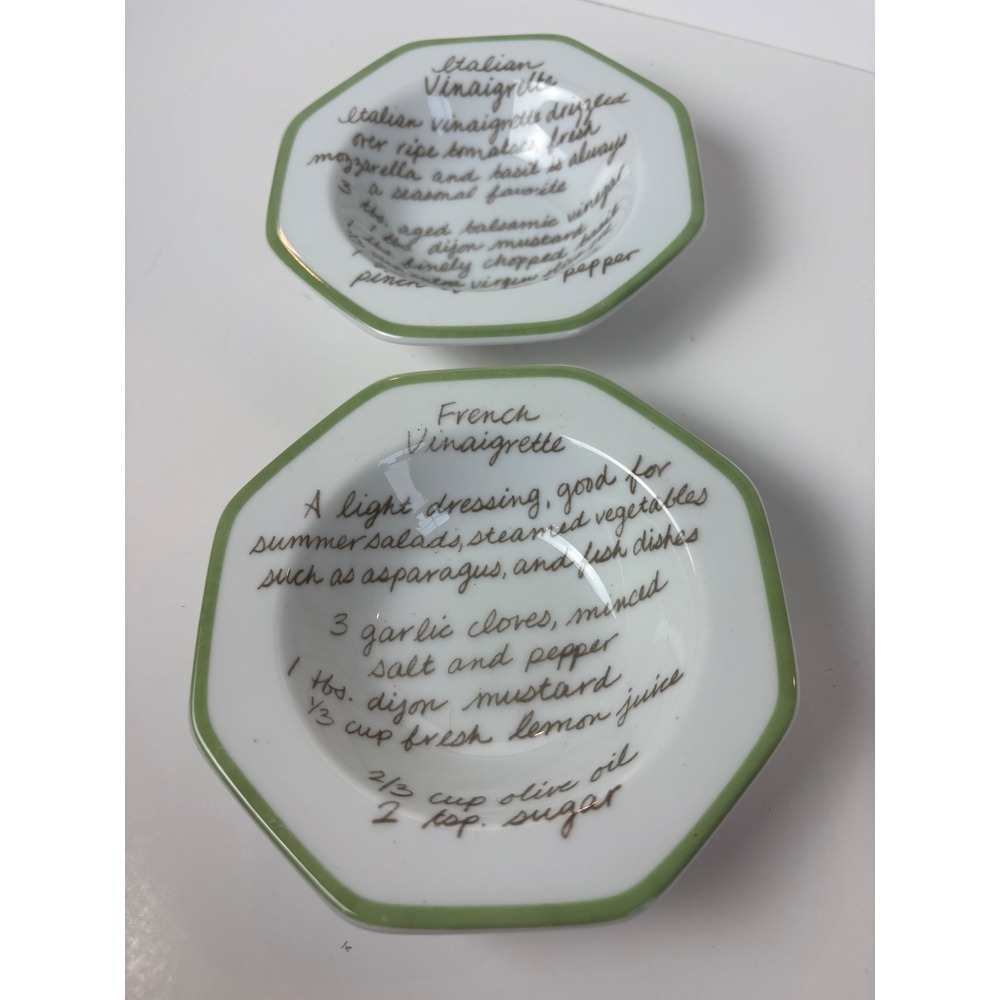 Williams Sonoma Vegetable Garden Vinaigrette Recipe Dipping Bowls Set of 2 Japan